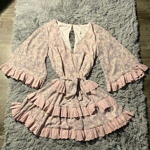 Medium Indikah dress, lilac and blue color.